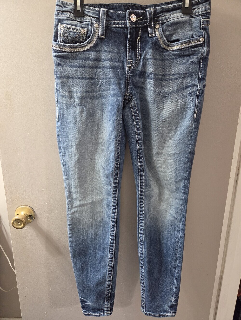 Vigoss Women’s Chic  Blue Skinny Jeans - Casual Stretch Denim. Sz 8